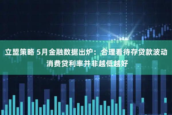 立盟策略 5月金融数据出炉：合理看待存贷款波动 消费贷利率并非越低越好