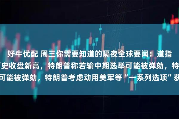 好牛优配 周三你需要知道的隔夜全球要闻：道指、标普500指数均创历史收盘新高，特朗普称若输中期选举可能被弹劾，特朗普考虑动用美军等“一系列选项”获取格陵兰岛